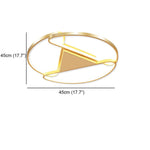 Triangles Circle Metal LED Flush Mount Ceiling Light for Bedroom