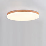 Circular Minimalist Flush Mount Dining Room Light Bamboo Acrylic LED Ceiling Lights
