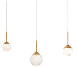 Quest 8"H x 40"W 3-Light Crystal Multi-Light Pendant in Aged Bras