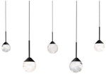 Quest 8"H x 40"W 5-Light Crystal Multi-Light Pendant in Black
