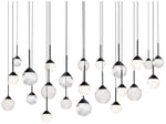 Quest 8"H x 53"W 23-Light Crystal Multi-Light Pendant in Black