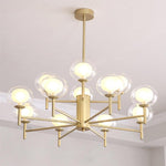 Nordic Style Sputnik Chandelier Metal Glass Chandelier 12 Bulbs