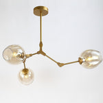 3 Bulbs Geometrical LED Modern Glass Sputnik Chandelier Pendant Light