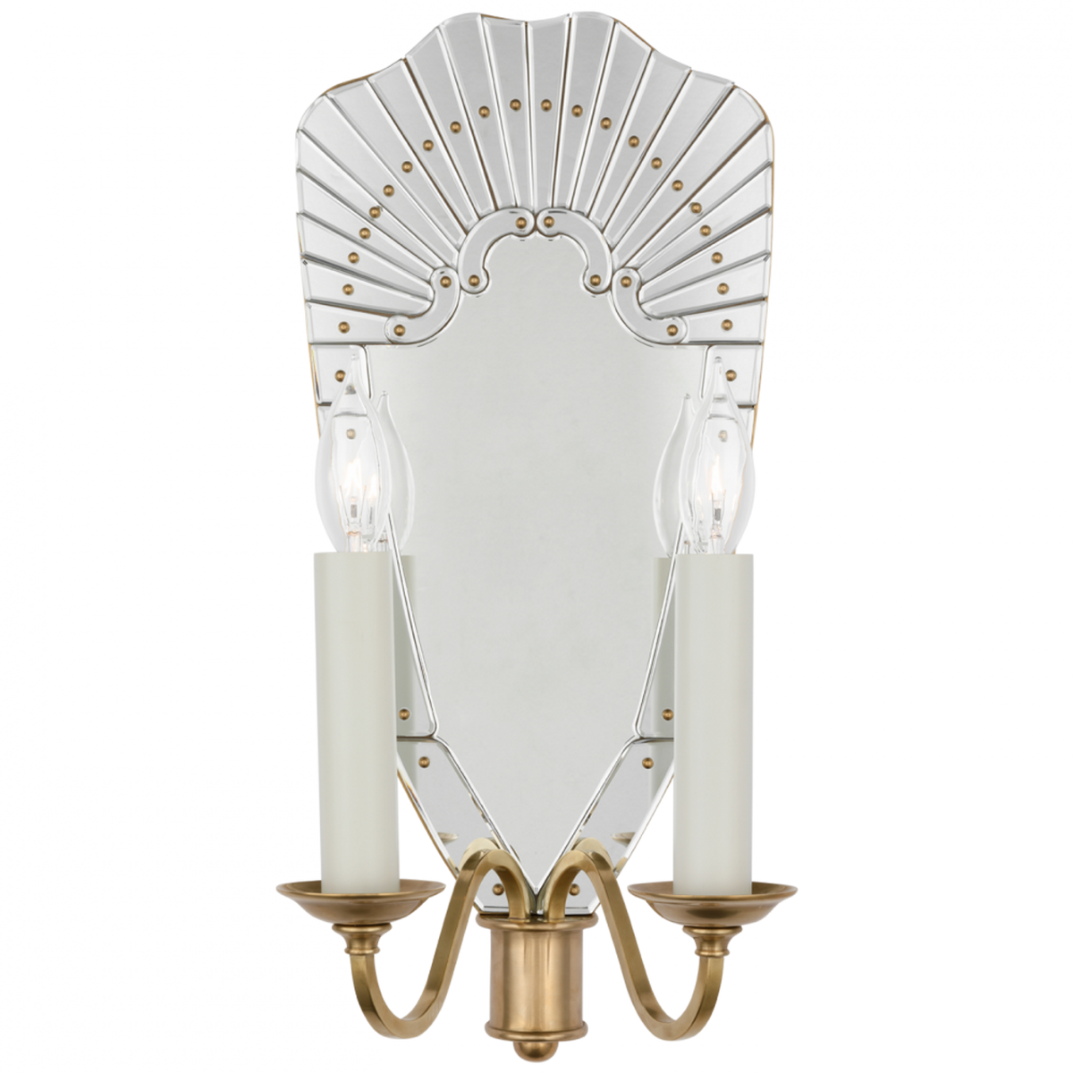 Adelaide Large Double Sconce - Mirror and Natural Brass