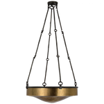 Ancram Medium Uplight Chandelier - Natural Brass and Aged Iron