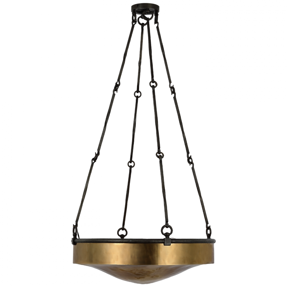 Dalfern Large Chandelier - Waxed Bamboo and Polished Nickel