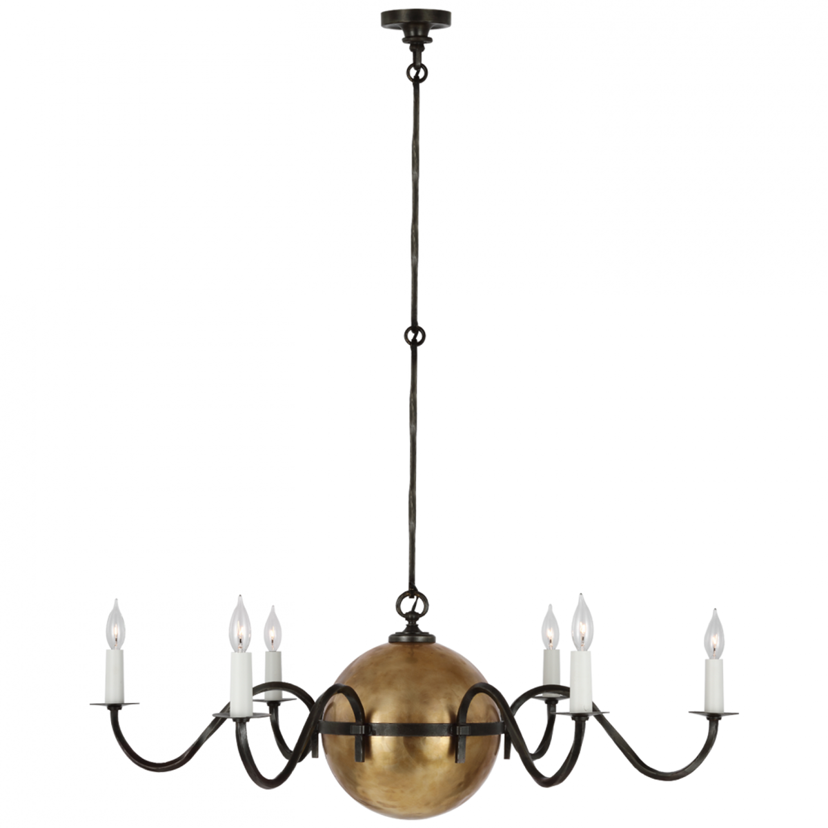 Ancram XL Chandelier - Natural Brass and Aged Iron