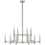 Barrett Large Knurled Chandelier - Polished Nickel