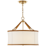 Cody Medium Hanging Shade - Natural Brass with Navy Leather