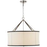 Cody Medium Hanging Shade - Polished Nickel with Chocolate Leather