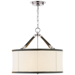 Cody Medium Hanging Shade - Natural Brass with Saddle Leather