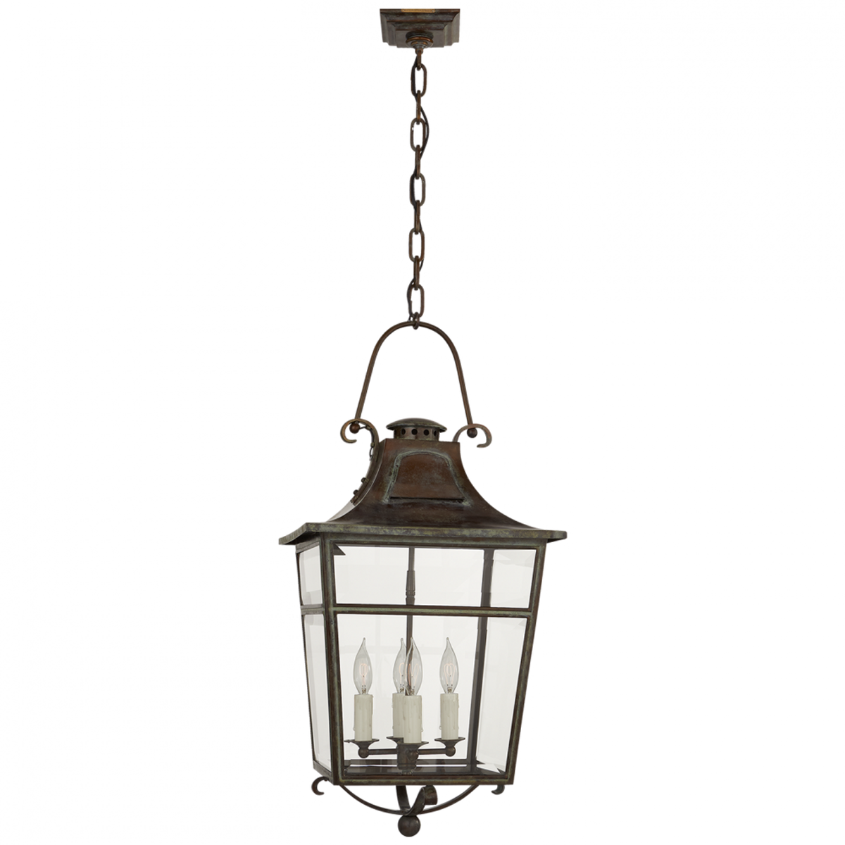 Carrington Small Lantern - Weathered Verdigris