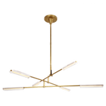 Daley Large Six Light Chandelier - Natural Brass