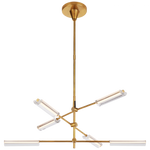 Daley Medium Six Light Chandelier - Natural Brass