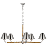 Dalfern Large Chandelier - Waxed Bamboo and Natural Brass