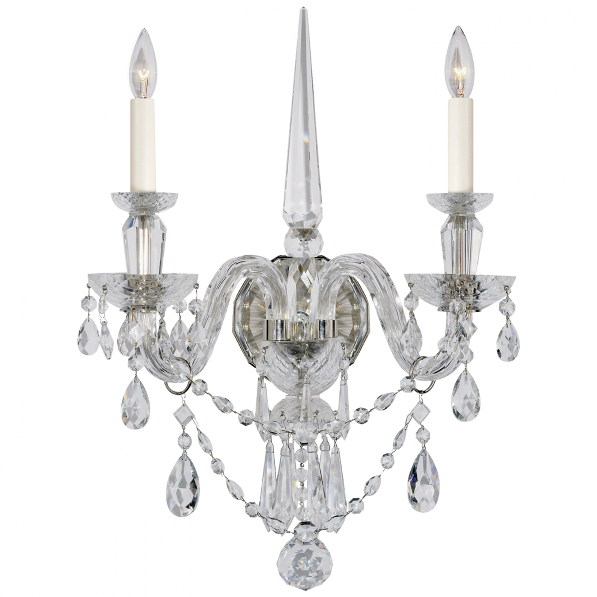 Daniela Medium Double Sconce - Crystal