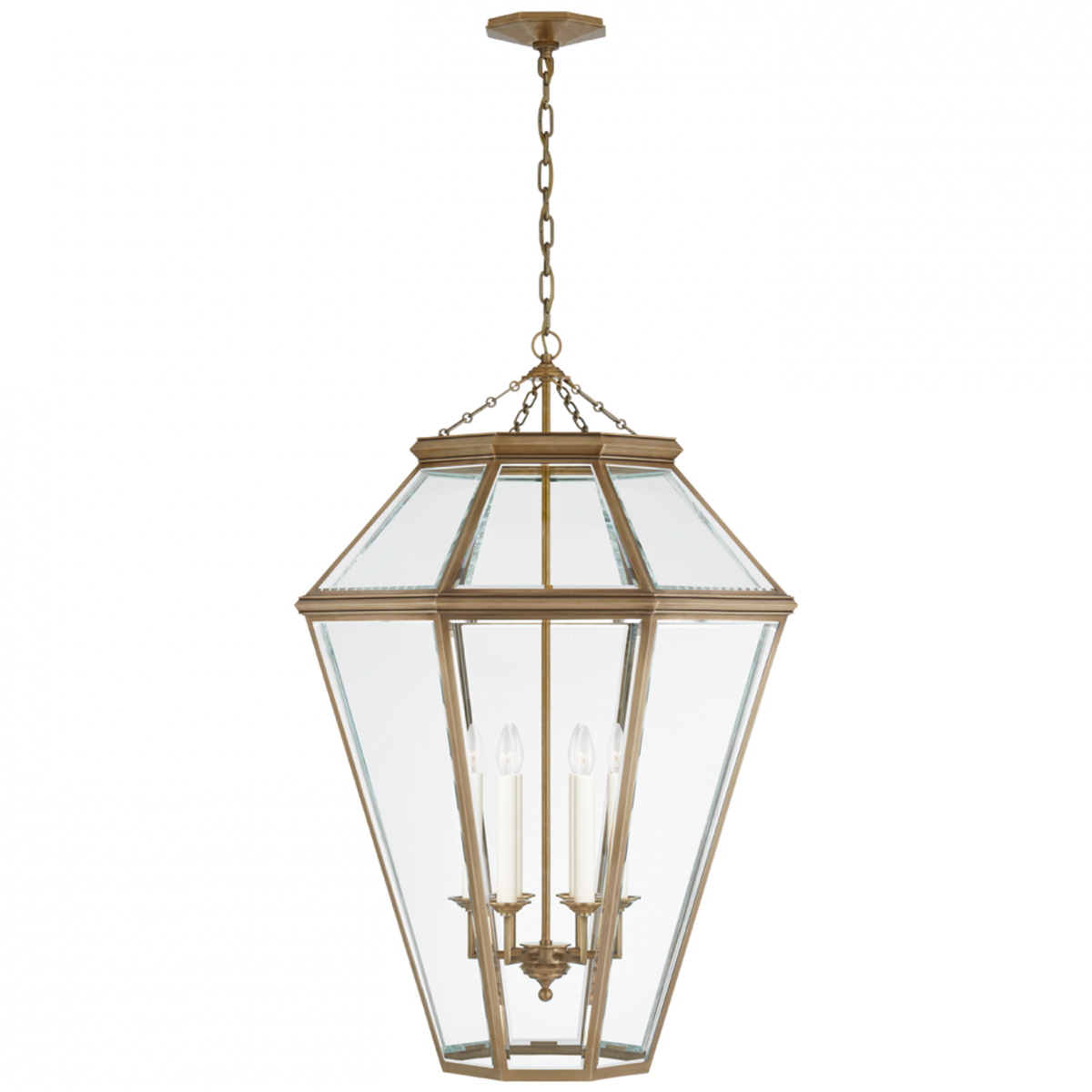 Edmund Large Lantern - Natural Brass