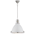 Cody Large Hanging Shade - Polished Nickel with Chocolate Leather