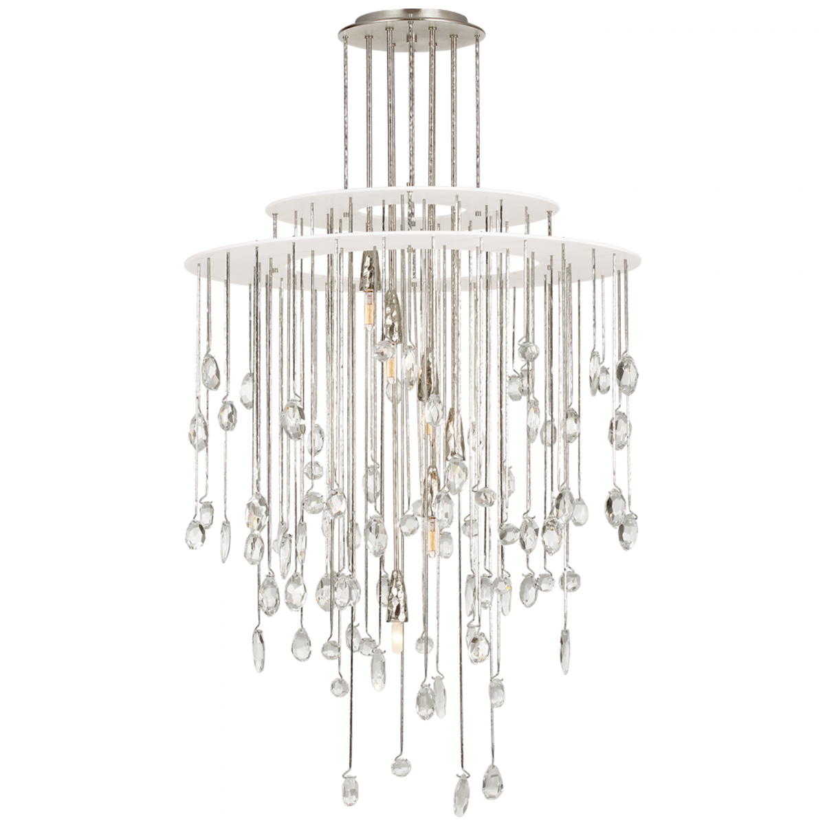 Hailee Medium Sculpted Chandelier - Natural Brass and Plaster White