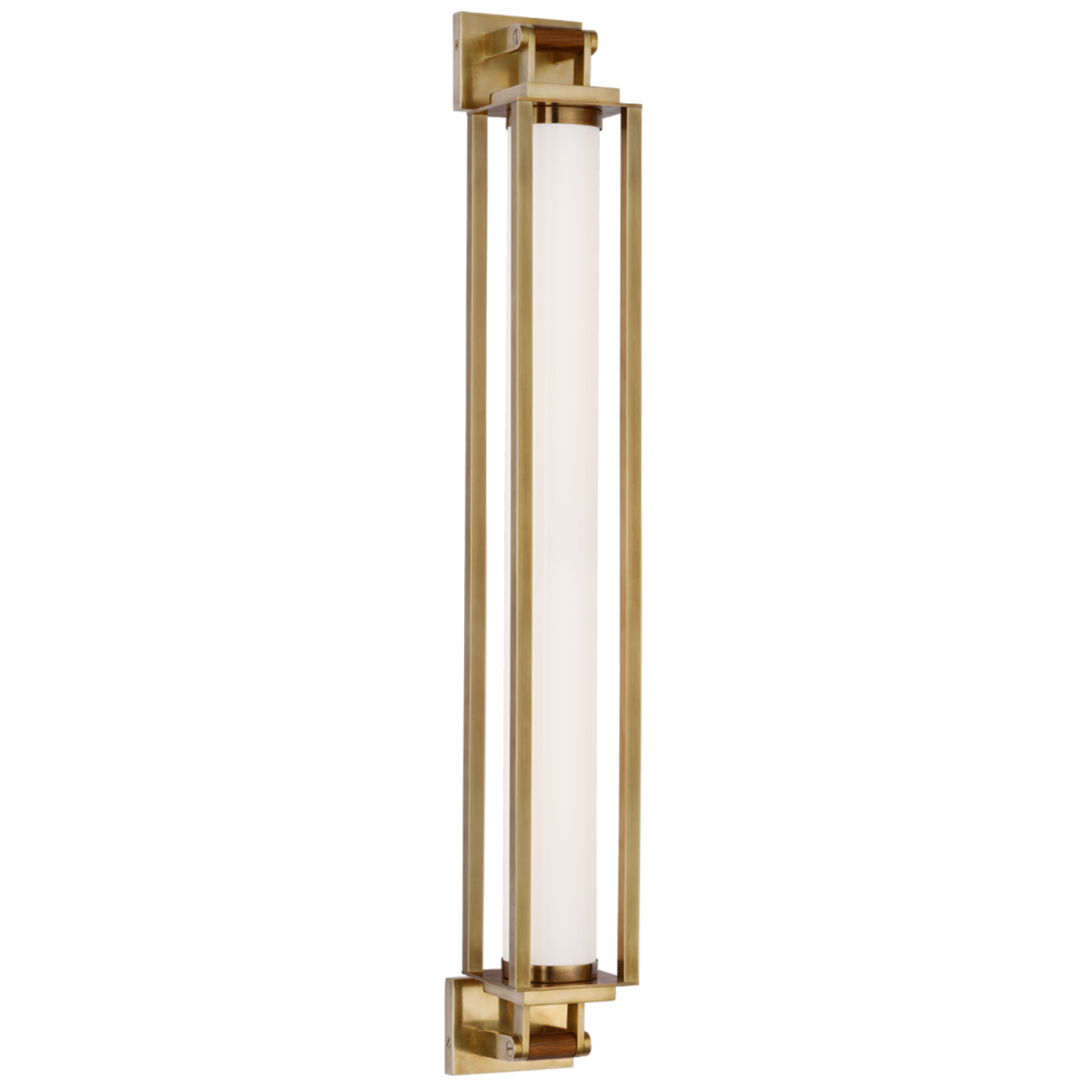 Northport 32" Linear Sconce - Natural Brass and Teak
