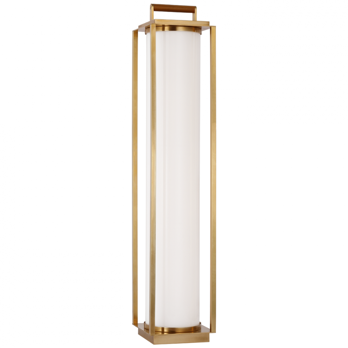 Northport Floor Lantern - Natural Brass and Teak