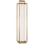 Northport Floor Lantern - Natural Brass and Teak