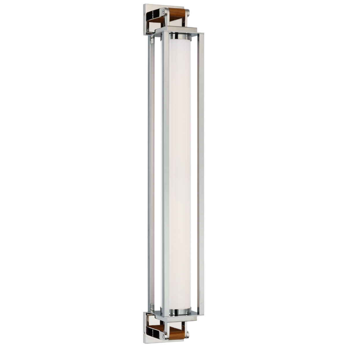 Northport 32" Linear Sconce - Natural Brass and Teak