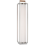 Northport Floor Lantern - Polished Nickel and Teak