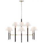 Radford Large Two Tier Chandelier - Polished Nickel and Black Ebony