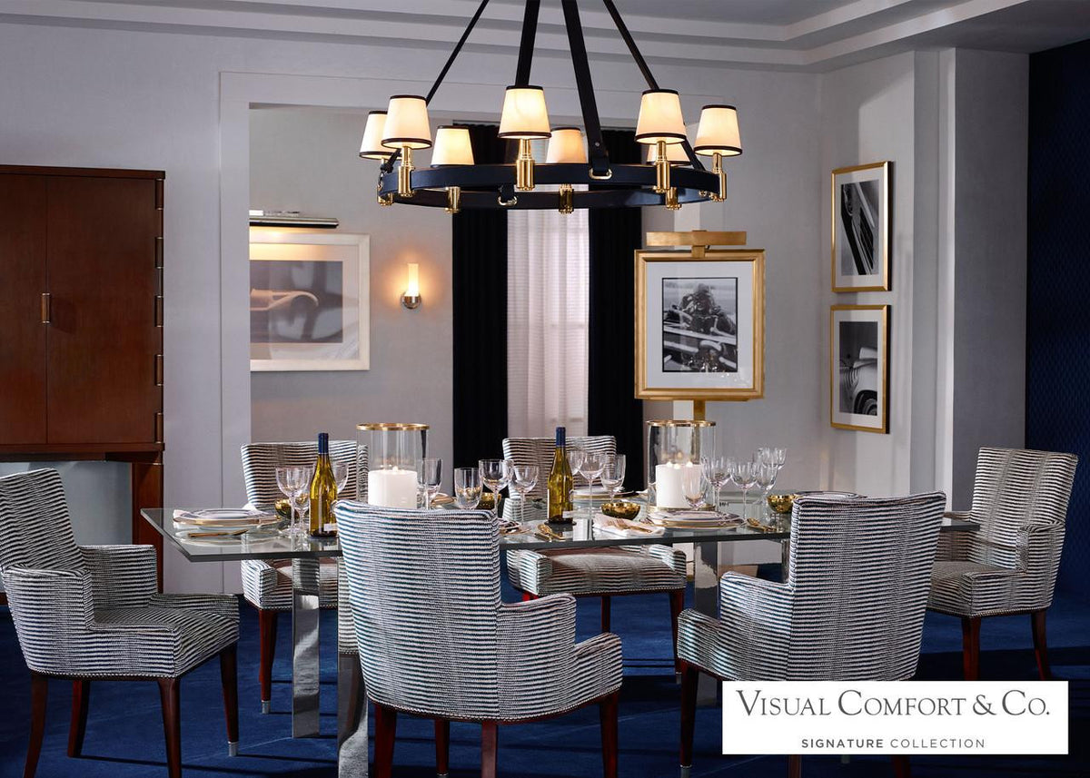 Riley Large Ring Chandelier - Natural Brass and Saddle Leather