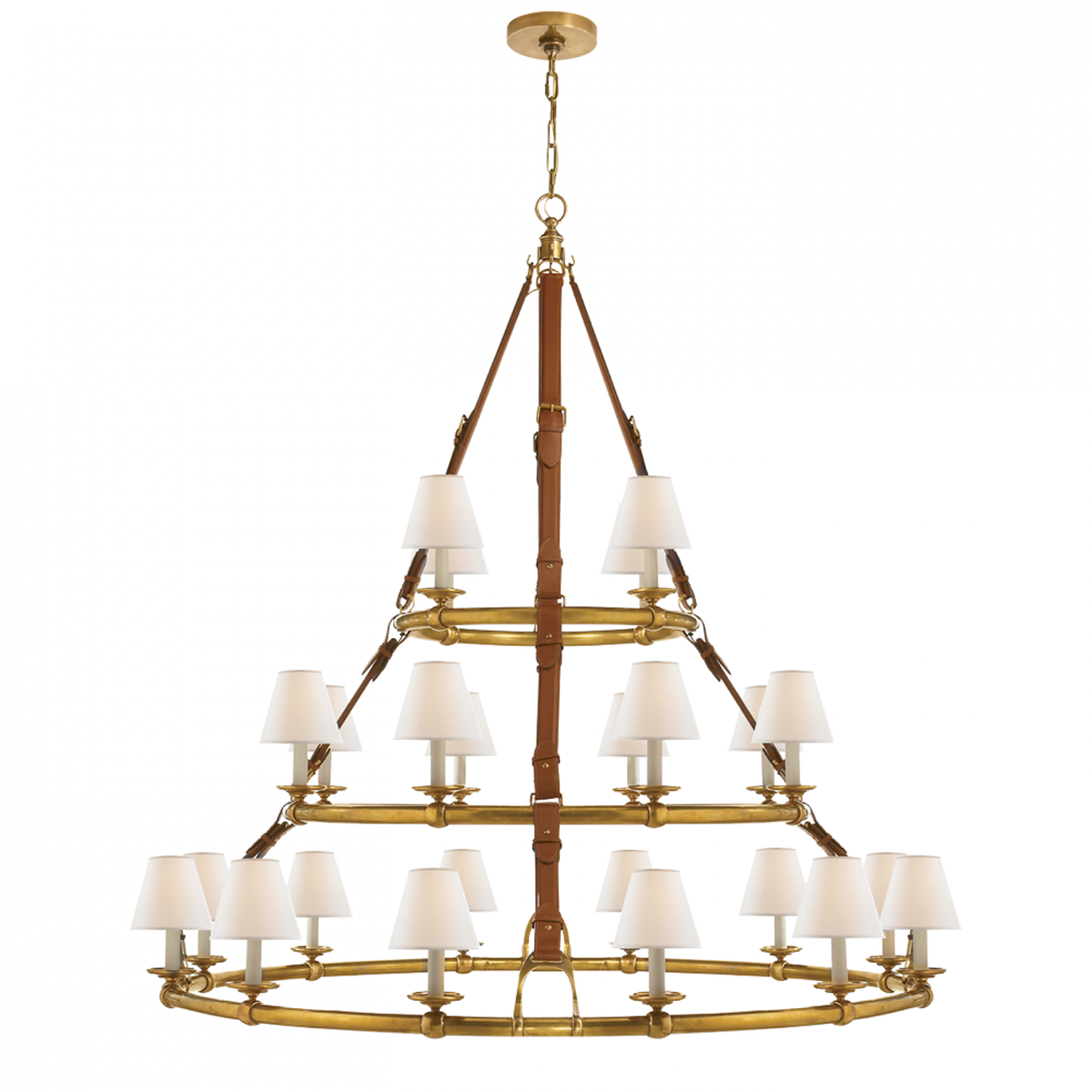 Westbury Triple Tier Chandelier - Natural Brass