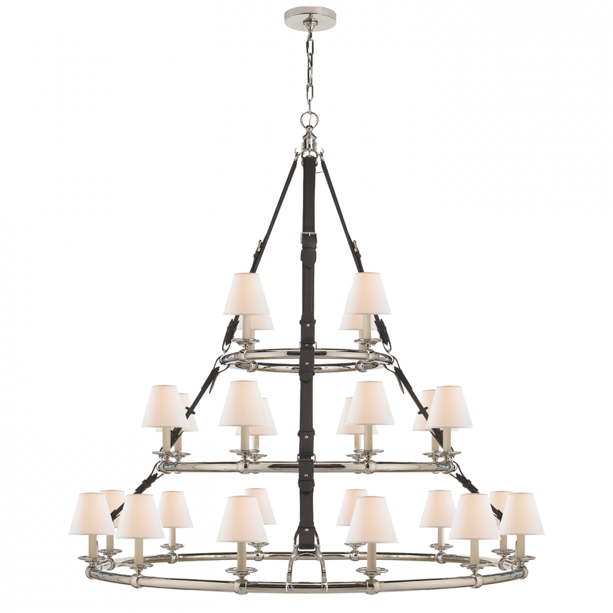 Westbury Triple Tier Chandelier - Natural Brass