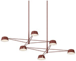 Ray 67.75"W 6-Light Oxide Red Frame Rectangle Chandelier w/ Oxide Red