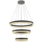 3 Tiered Circles LED Crystal Modern Chandeliers Pendant Light Hanging Lamp