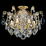 Renaissance 16"H x 20"W 6-Light Crystal Semi-Flush Mount in Black