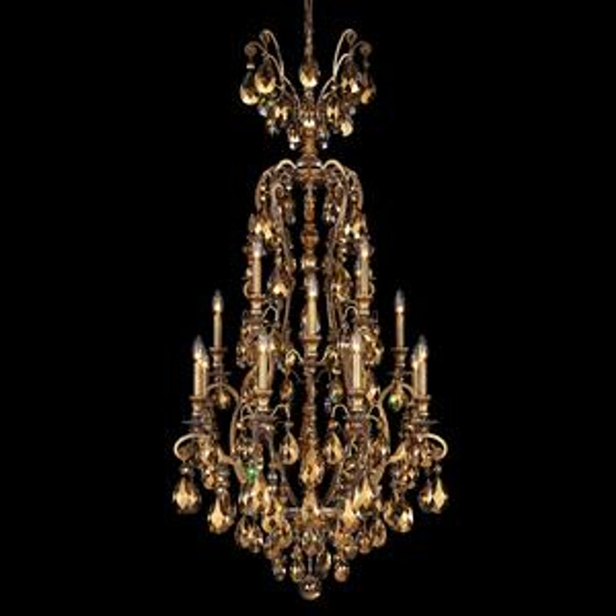 Jasmine Chandelier, 9-Light, Polished Silver, Clear Optic Crystal, 33"W (9679-40CL XXH87)