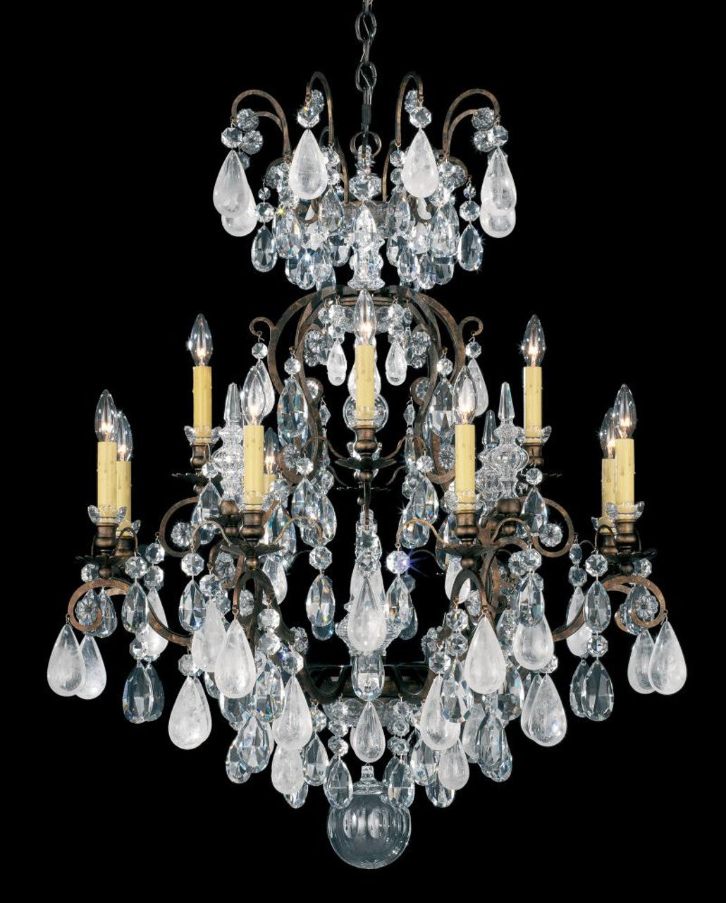 Renaissance Chandelier, 25-Light, Heirloom Gold, Clear Swarovski Crystal, 45"W (3774-22S C14GT)