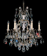 Renaissance Chandelier, 7-Light, Antique Silver, Clear Swarovski Crystal, 23.5"W (3770-48S AY6PQ)