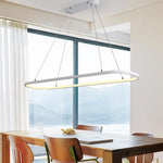 Rounded Rectangular Design Chandeliers Aluminum Silica Gel Island Ceiling Light