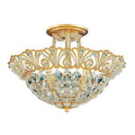 Rivendell 10.5"H x 15"W 5-Light Crystal Semi-Flush Mount in Heirl