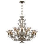 Rivendell 27"H x 32"W 16-Light Crystal Chandelier in Etruscan Gol