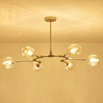 Nordic Contemporary Sputnik Chandelier for Living Room Blown Glass Chandeliers 6 Bulbs