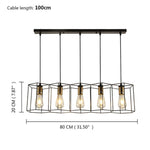 5 or 3 Light Metal Square Line LED Nordic Pendant Lighting Kitchen Island Lighting