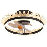 Round 360° Rotating Dimmable LED Silent Ceiling Fan Light with Remote Control