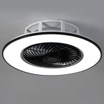 Round Stepless Dimming LED Black Modern Bladeless Ceiling Fans Lights
