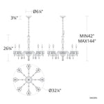 San Marco 26.8"H x 32.3"W 8-Lt Crystal Chandelier in Hrlm Gold