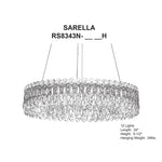 Sarella 5.5"H x 24"W 12-Light Crystal Chandelier in Heirloom Gold
