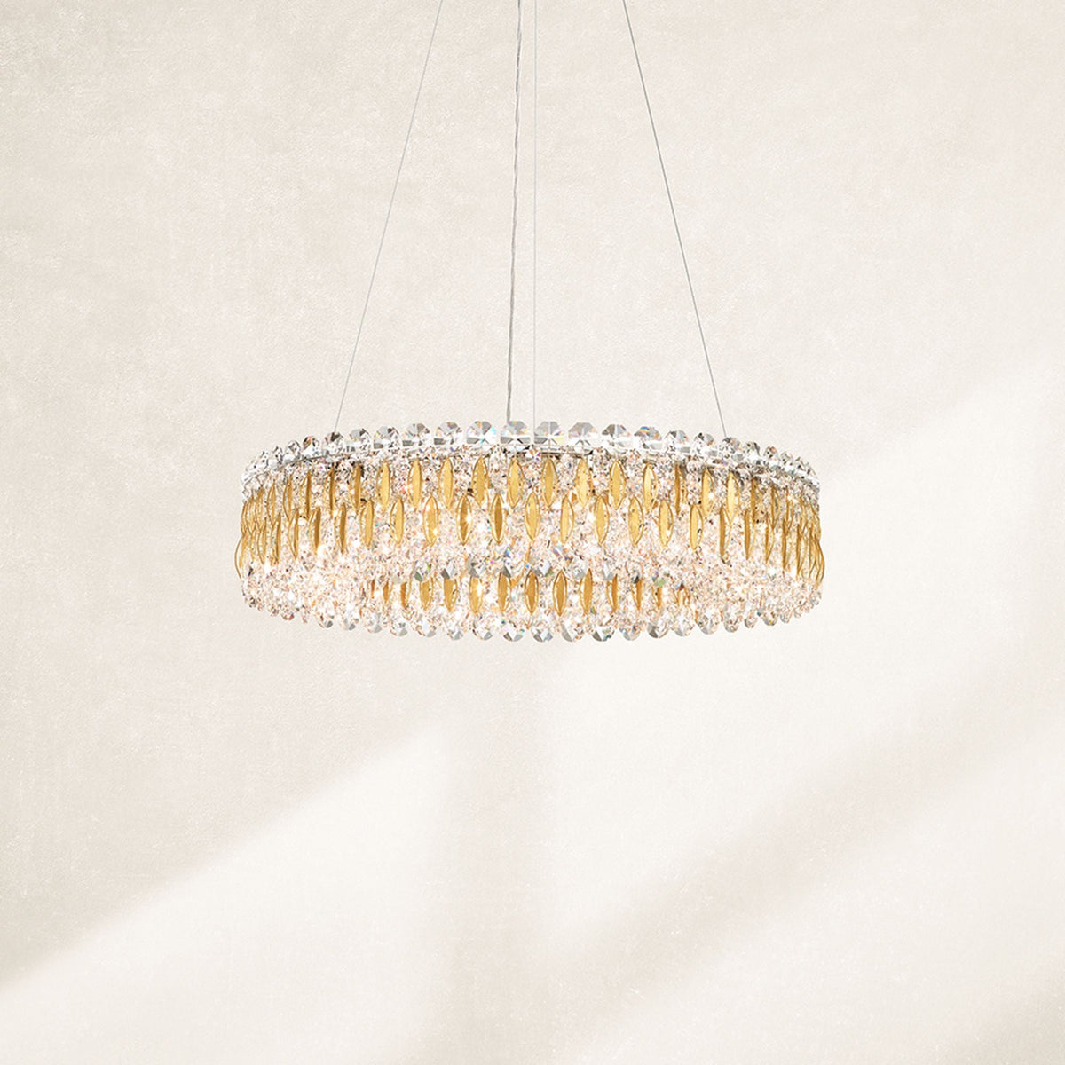 Sarella 5.5"H x 24"W 12-Light Crystal Chandelier in Pol Stainless