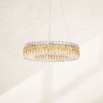Sarella 5.5"H x 24"W 12-Light Crystal Chandelier in Pol Stainless