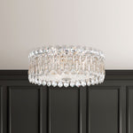 Sarella 6.5"H x 15.5"W 3-Light Crystal Flush Mount in Antique Sil